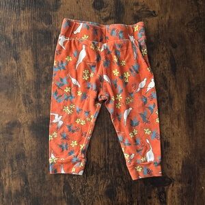 Floral Orange Kids Leggings